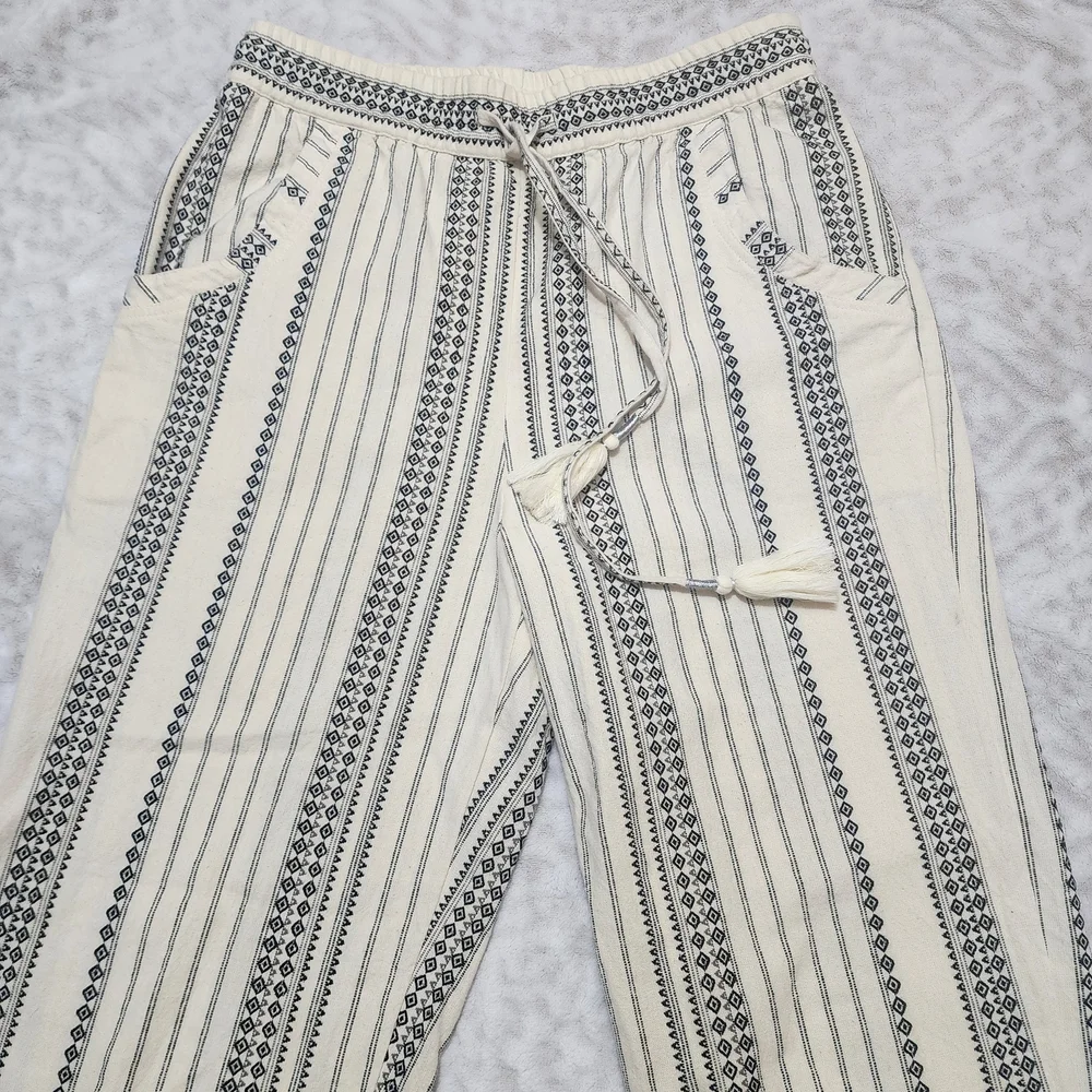 Anthropologie Women's essential beach pants size S Cream/Black